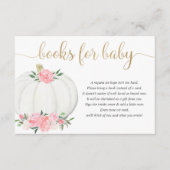 ベビーカボチャのピンクの金ゴールド女の子の赤ちゃんシャワーのための本 エンクロージャーカード (正面)