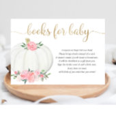 ベビーカボチャのピンクの金ゴールド女の子の赤ちゃんシャワーのための本 エンクロージャーカード