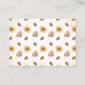 ベビーカボチャひまわり赤ちゃんシャワー用の本 エンクロージャーカード (裏面)