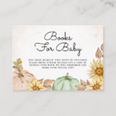 ベビーカボチャひまわり赤ちゃんシャワー用の本 エンクロージャーカード (正面)