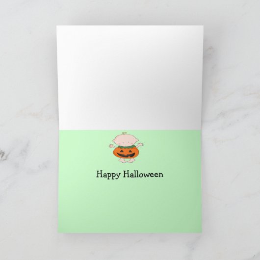ベビーカボチャ私の最初のハロウィーングリーティングカード カード (内部)