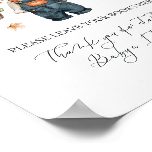 ベビーカボチャ素朴秋ベビーシャワー用の本 ポスター (角)