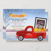 ベビーカボチャ赤トラック超音波妊娠 案内状 (正面/裏面)