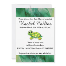 ベビーカメベビーシャワー招待状