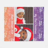 ベビーカラフルの初めてのクリスマス写真 フリースブランケット (正面(横))