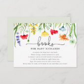 ベビーカラフルの花の赤ちゃんシャワー用の本 エンクロージャーカード (正面/裏面)