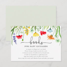 ベビーカラフルの花の赤ちゃんシャワー用の本 エンクロージャーカード