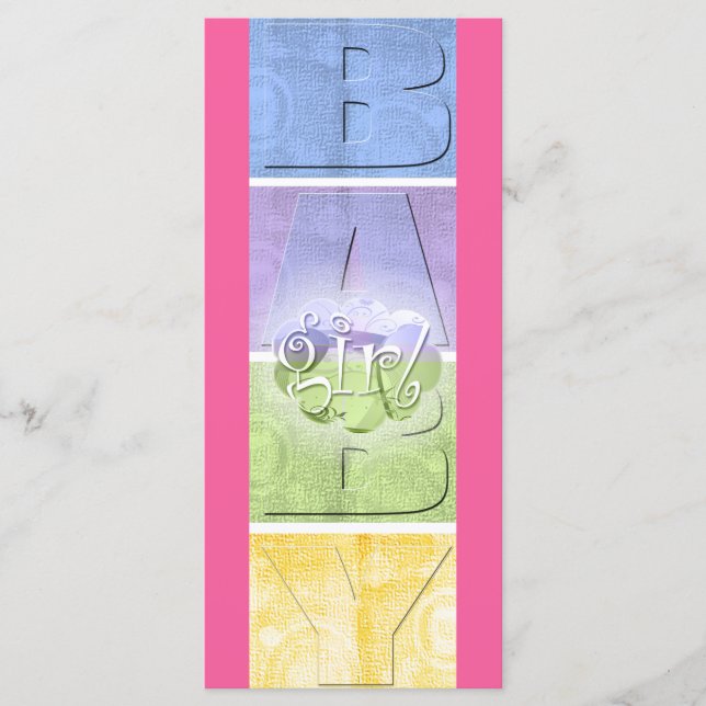 ベビーカラフルガール（大きなブックマーク） (正面)