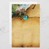 ベビーカラフルシャワーパーチメントブルージェムモノグラム 便箋 (正面/裏面)