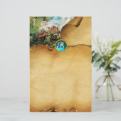 ベビーカラフルシャワーパーチメントブルージェムモノグラム 便箋 (スタンド正面)