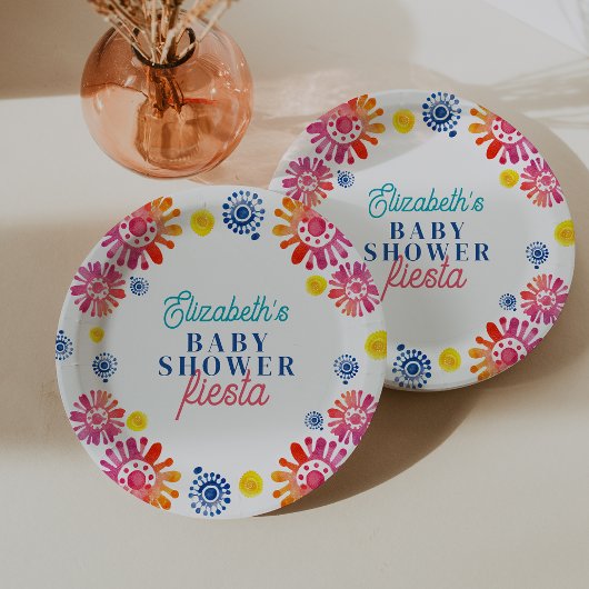 ベビーカラフルシャワーメキシカンフェスタ ペーパープレート
