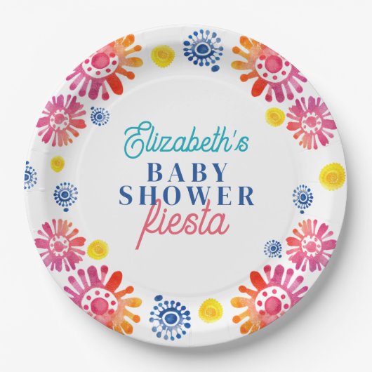 ベビーカラフルシャワーメキシカンフェスタ ペーパープレート (正面)