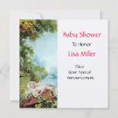 ベビーカラフルシャワー金ゴールドメタリック 招待状 (裏面)