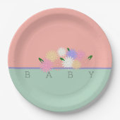 ベビーカラフルデイジーオンソフトピーチ&ジャングルミスト ペーパープレート (正面)