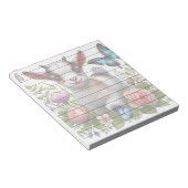 ベビーカラフルヤギと蝶と花 ノートパッド (アングル)