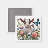 ベビーカラフルヤギと蝶と花 マグネット (正面/裏面)