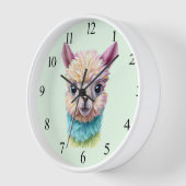 ベビーカラフルラマ 壁時計 (傾斜)