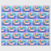 ベビーカラフル台車 ラッピングペーパー (フラット)