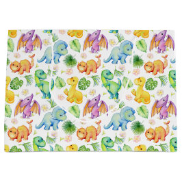 ベビーカラフル恐竜 ラージペーパーバッグ