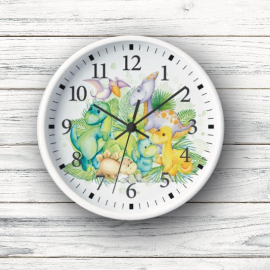 ベビーカラフル恐竜 壁時計