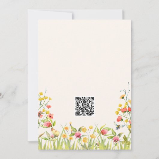 ベビーカラフル開花ワイルドフラワーベビーシャワー 招待状 (裏面)