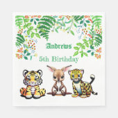 ベビーカンガルータイガーレオパードジャングルグリーンリーフォレスト スタンダードランチョンナプキン (正面)