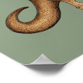 ベビーカンガルー/緑の背景ジョーイ ポスター (角)