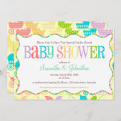 ベビーカーのシックな性はベビーシャワーの招待状を明らかにします 招待状 (正面/裏面)