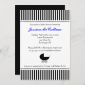 ベビーカーのシルエット招待状 – 明るい青 招待状 (正面/裏面)