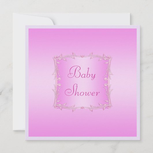 ベビーカーのベビーシャワーのピンクのプリンセスの双生児の女の子 招待状 (裏面)