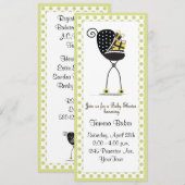 ベビーカーのベビーシャワー 招待状 (正面/裏面)