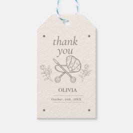 ベビーカーの冒険 | 赤男女兼用ちゃんシャワー ギフトタグ