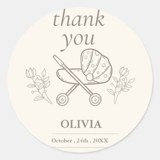 ベビーカーの冒険 | 赤男女兼用ちゃんシャワー ラウンドシール (正面)