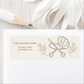 ベビーカーの冒険 | 赤男女兼用ちゃんシャワー ラベル (インサイチュ)