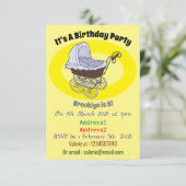 ベビーカーの漫画イラスト 招待状 (スタンド正面)