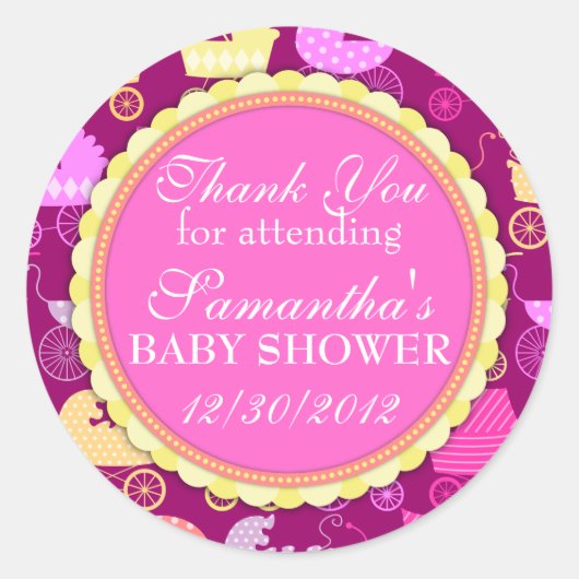 ベビーカーガーリーシック ラウンドシール (正面)