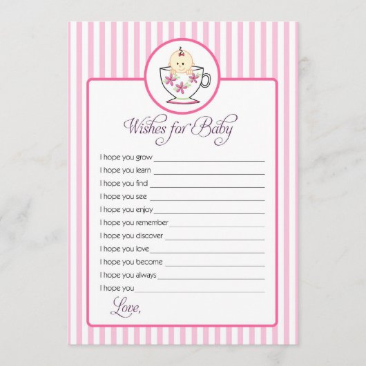 ベビーカードのご希望 – ティーカップベビーデザイン アドバイスカード (正面)