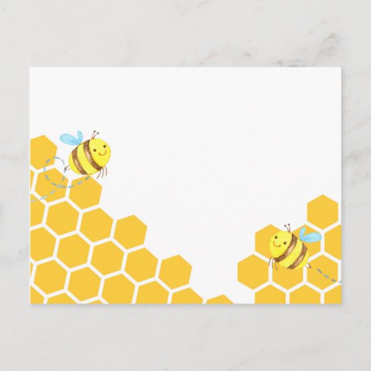 ベビーカードのためのかわいく小さい蜂のベビーシャワーの本 インビテーションポストカード (裏面)