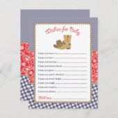 ベビーカードのためのカウボーイのベビーシャワーの願い インビテーションポストカード (正面/裏面)