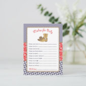 ベビーカードのためのカウボーイのベビーシャワーの願い インビテーションポストカード (スタンド正面)