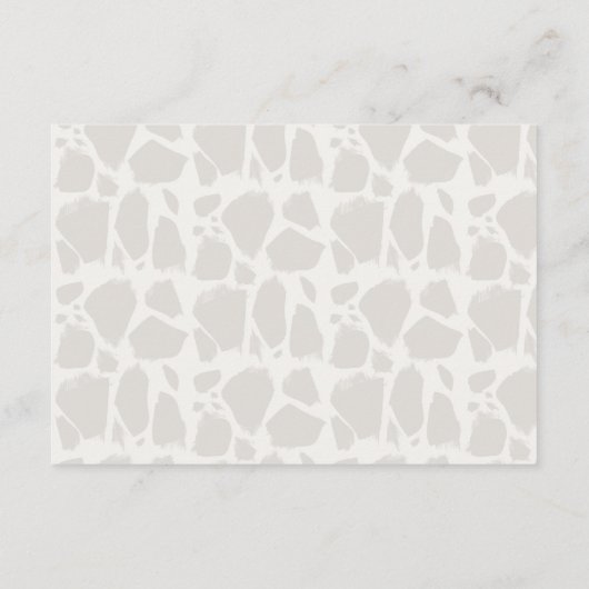 ベビーカードのためのキリンのベビーシャワーの本 エンクロージャーカード (裏面)