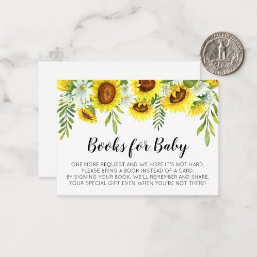ベビーカードのためのヒマワリのベビーシャワーの本 ノートカード (正面/裏面インサイチュ)