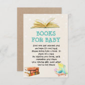 ベビーカードのための図書館のテーマの本 出欠カード (正面/裏面)