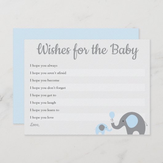 ベビーカードのための青い象のベビーシャワーの願い ポストカード (正面/裏面)