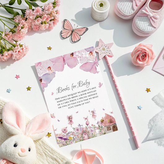 ベビーカードの本 – Pink Fairy Baby Shower エンクロージャーカード