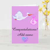 ベビーカードの誕生おめでとう カード (黄色い花)