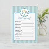 ベビーカードの願い – ティーカップ男の赤ちゃん アドバイスカード (スタンド正面)