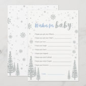 ベビーカードの願い、青い少年ベビーシャワーゲーム 招待状 (正面/裏面)