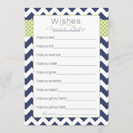 ベビーカードブルーシェブロン アドバイスカード (正面)