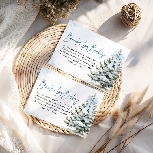 ベビーカードブルースノーフレーク赤ちゃんシャワー用の本 エンクロージャーカード